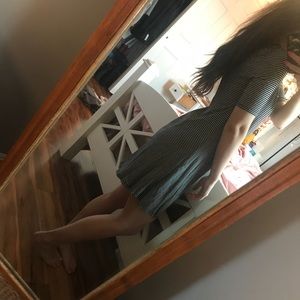 Black and white striped dress